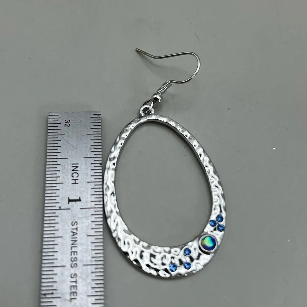 Elegant Silver and Blue Dangle Earrings